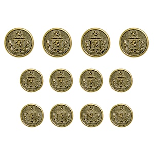 Botones de metal para blazer con diseño de escudo de león, fundidos a presión, hechos a máquina, pulidos a mano