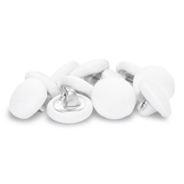 ButtonMode Boutons de mariée en satin peau de soie mat pour robe de mariée et robe de mariée, tissu recouvert d'une tige en métal au dos, faits main