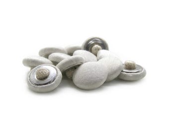 Organza Bridal Trim Buttons for Wedding Dress and Gown, Fabric Covered with Canvas Shank Back, Handmade using Button Mold Press Machine