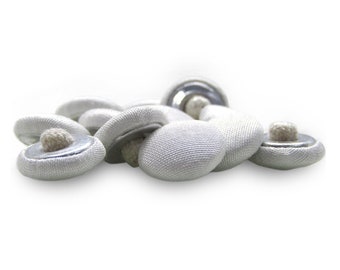 Organza Bridal Trim Buttons for Wedding Dress and Gown, Fabric Covered with Canvas Shank Back, Handmade using Button Mold Press Machine