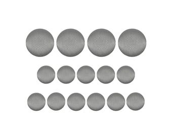 Tuxedo Suit Buttons, Gray Satin, Handmade using Button Mold Press Machine