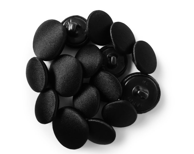 Featured listing image: Designer Tuxedo Suit Buttons, Black Satin Premium, Handmade using Button Mold Press Machine