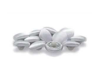Silk Satin Bridal Trim Buttons for Wedding Dress and Gown, Fabric Covered with Canvas Shank Back, Handmade using Button Mold Press Machine