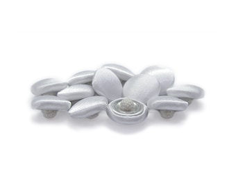 ButtonMode Silk Satin Bridal Trim Buttons for Wedding Dress and Gown, Fabric Covered with Canvas Shank Back, Handmade