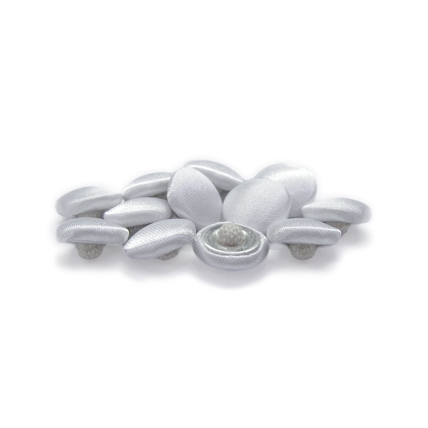 ButtonMode Silk Satin Bridal Trim Buttons for Wedding Dress and Gown, Fabric Covered with Canvas Shank Back, Handmade