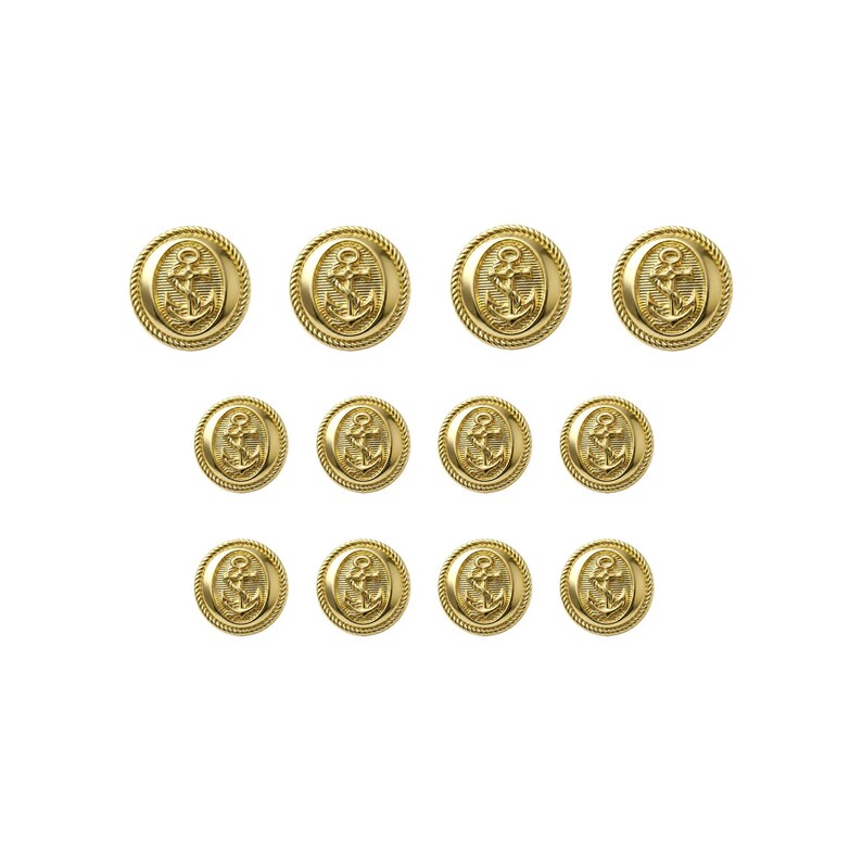 Anchor Sailor Design Metal Blazer Buttons, Die Cast Machine Made, Color ...