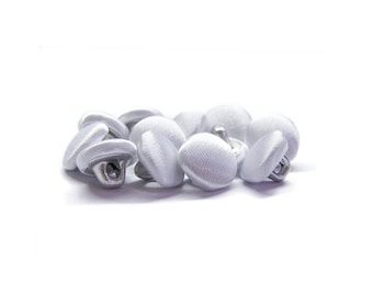 Silk Satin Bridal Bustle Buttons for Wedding Dress and Gown, Fabric Covered with Metal Shank Back, Handmade using Button Mold Press Machine