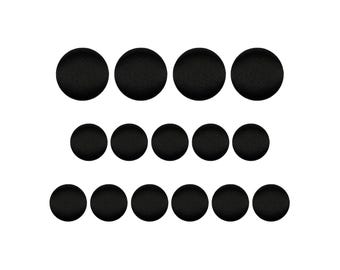 Tuxedo Suit Buttons, Black Smooth Satin, Handmade using Button Mold Press Machine