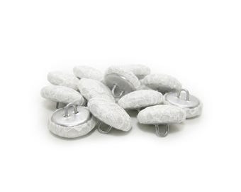 Lace Bridal Bustle Buttons for Wedding Dress and Gown, Fabric Covered with Metal Shank Back, Handmade using Button Mold Press Machine