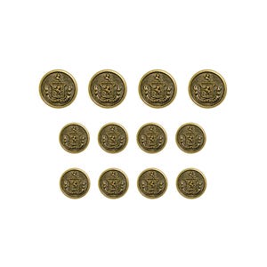 Botones de metal para blazer con diseño de escudo de león, fundidos a presión, hechos a máquina, pulidos a mano.