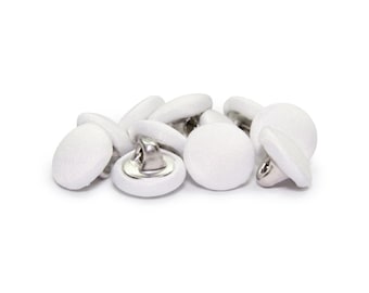 Matte Peau de Soie Satin Bridal Bustle Buttons for Wedding Dress, Fabric Covered, Metal Shank Back, Handmade using Button Mold Press Machine