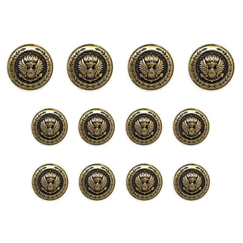 ButtonMode Presidential Design Metal Blazer Buttons Antique Gold