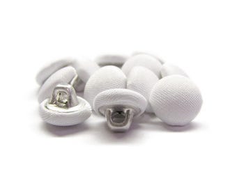 Taffeta Bridal Bustle Buttons for Wedding Dress and Gown, Fabric Covered with Metal Shank Back, Handmade using Button Mold Press Machine