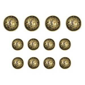 ButtonMode Salzburg Crest Design Metal Blazer Buttons