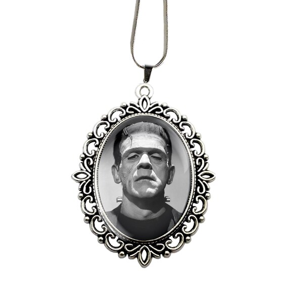 Frankenstein Horror Cameo Pendant Necklace With Chain Etsy