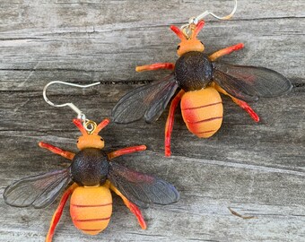 Nostalgic 2003 Yellow & Red Bee Earrings