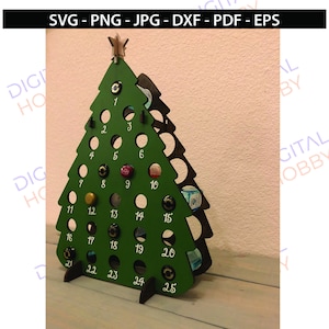 25 days of Christmas Countdown Shots/Nips Liquor Advent calendar file for Glowforge, Laser, CNC- SVG, DXF, Jpg
