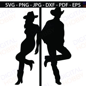 Cowboy cowgirl toilet badkamer grafische clipart voor vinyl houten bord maken - Cricut, silhouet, laser, CNC, persoonlijk snijden