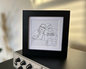 Custom Family Portrait | Line Drawing | Digital Print | Personalized Family Portrait | Line Art | Family Sketch | Engagement Gift | One Line