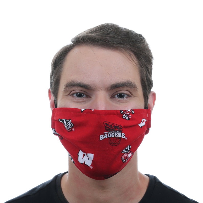 Wisconsin Badgers Face Mask Adjustable Wisconsin Badgers Etsy