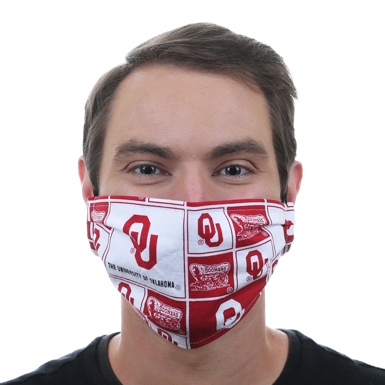 OU Sooners Face Mask Adjustable Oklahoma Sooners Mask OU Etsy
