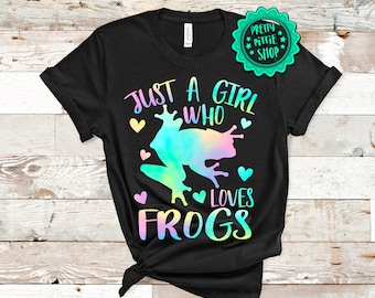 Just a girl who loves frogs shirt, frog lover shirt, frog Girl Clothing, frog shirt for girls, girls frog shirt, frog lover gift