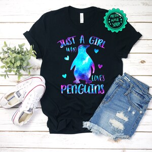 Gewoon een meisje dat houdt van Penguins shirt, Penguin lover shirt, Penguin kids Tee, Penguin shirt voor meisjes, meisjes pinguïn shirt, Penguin minnaar cadeau