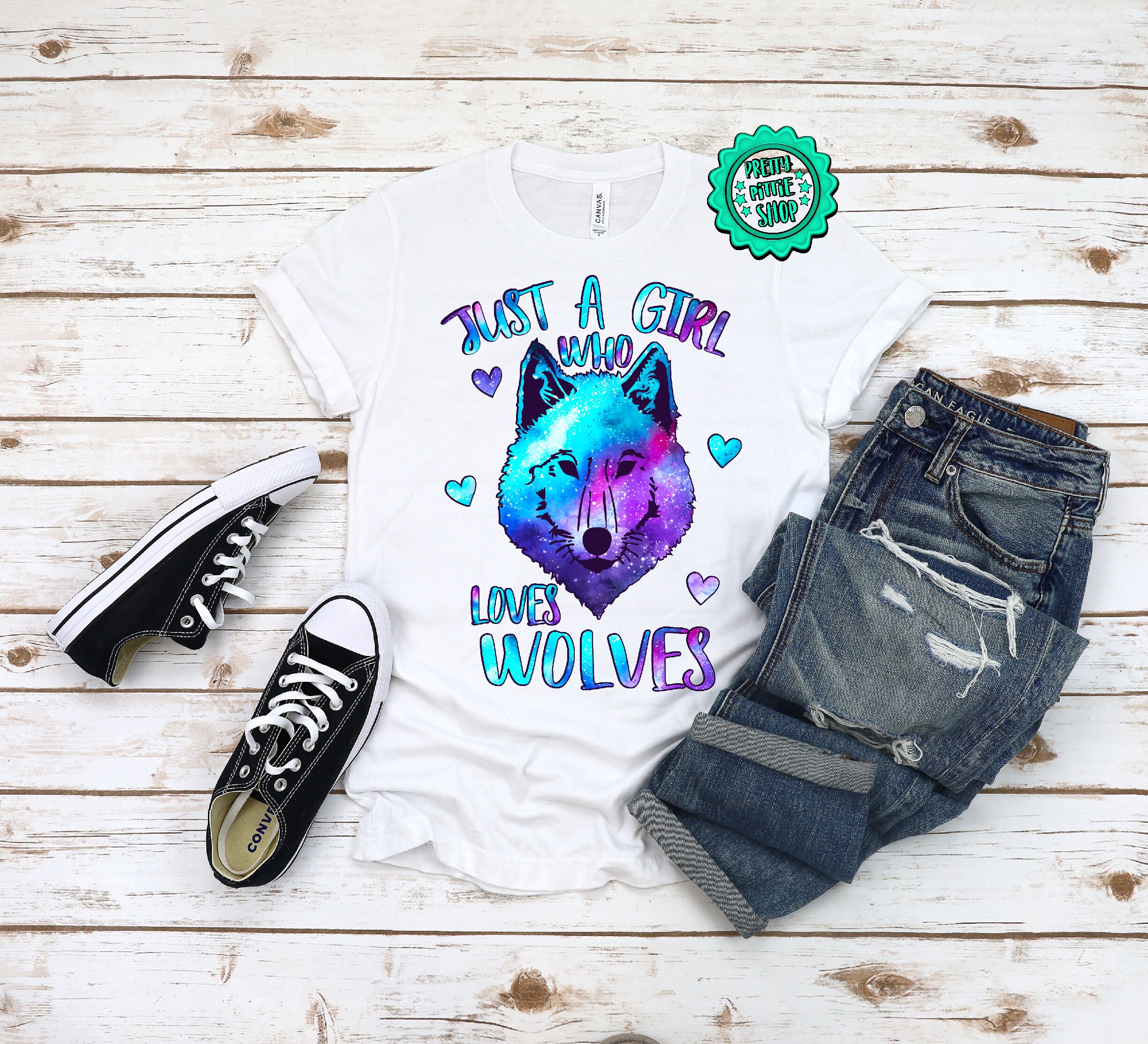 Just a Girl Who Loves Wolves Shirt, Wolf Lover Gift, Wolf Gift, Wolf ...