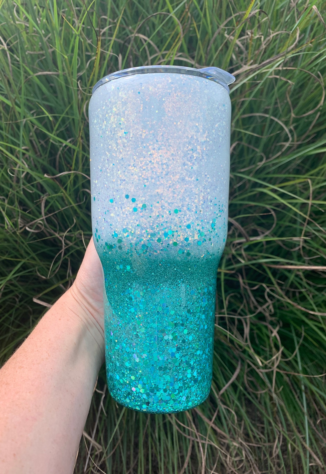 Two Tone Custom Glitter Resin Tumbler resin epoxy glitter Etsy