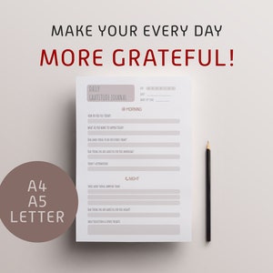 Daily Gratitude Journal | Mindfulness | Boss Life | Minimalist | Downloadable Template | Printable | Digital