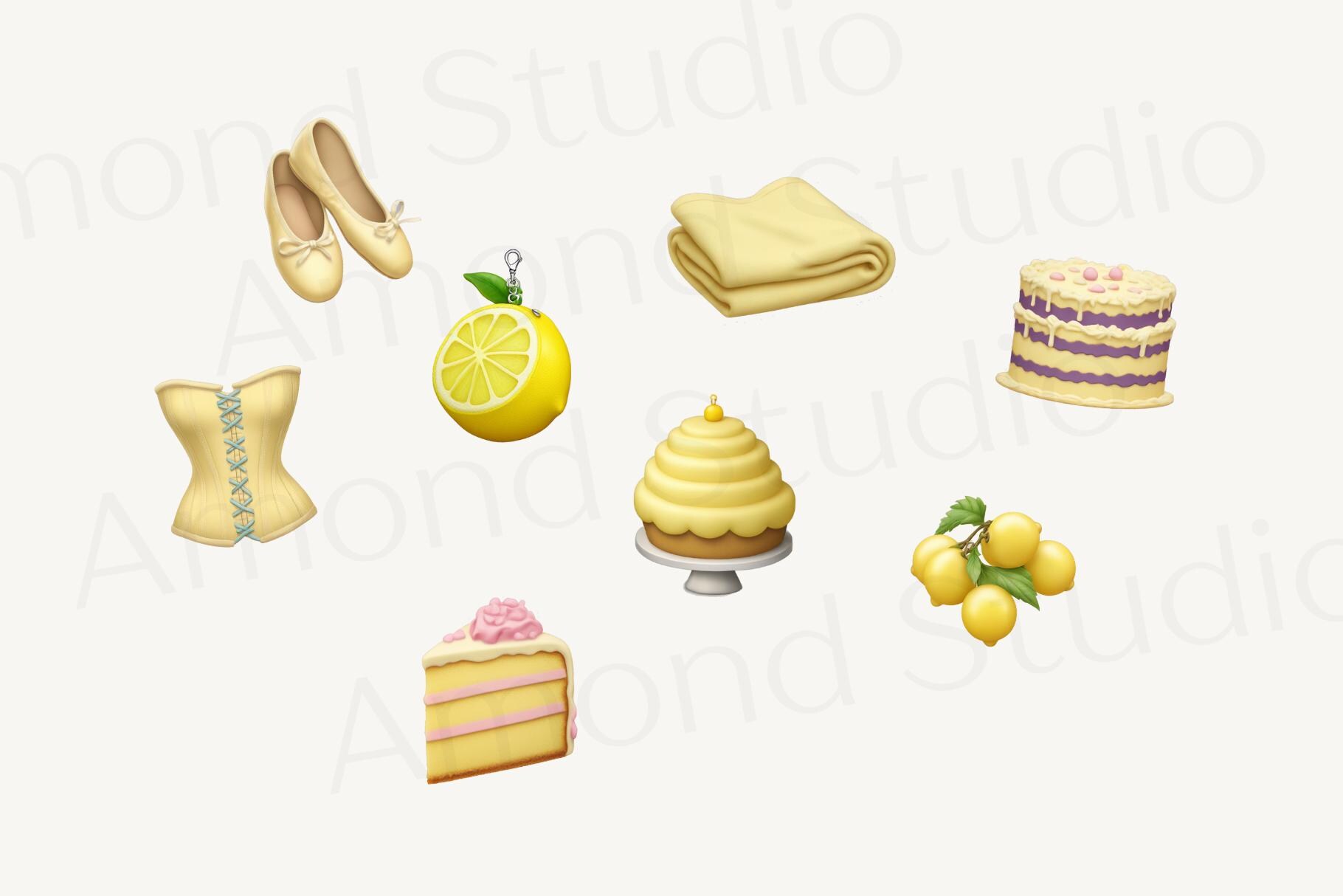 IOS18 | 33 個の黄色の美的絵文字パック - デジタル プランナー
