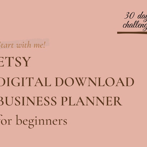 Etsy Digital Download Product Planner for Beginners Etsy