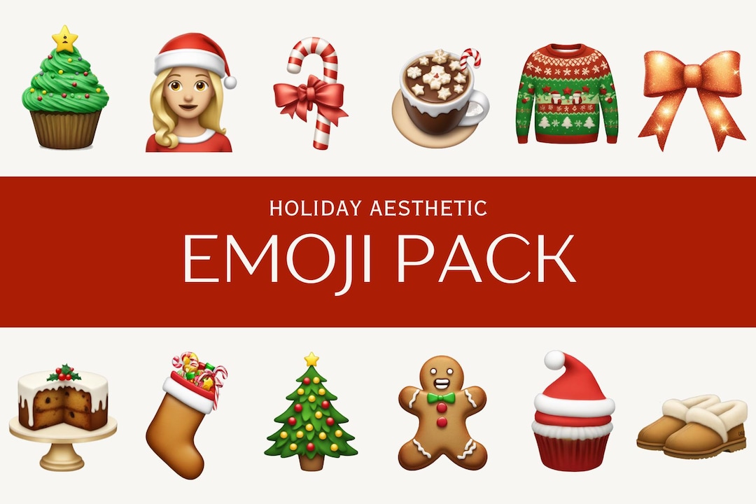 Ios18 55 Winter Holiday Aesthetic iPhone Emoji Pack Christmas