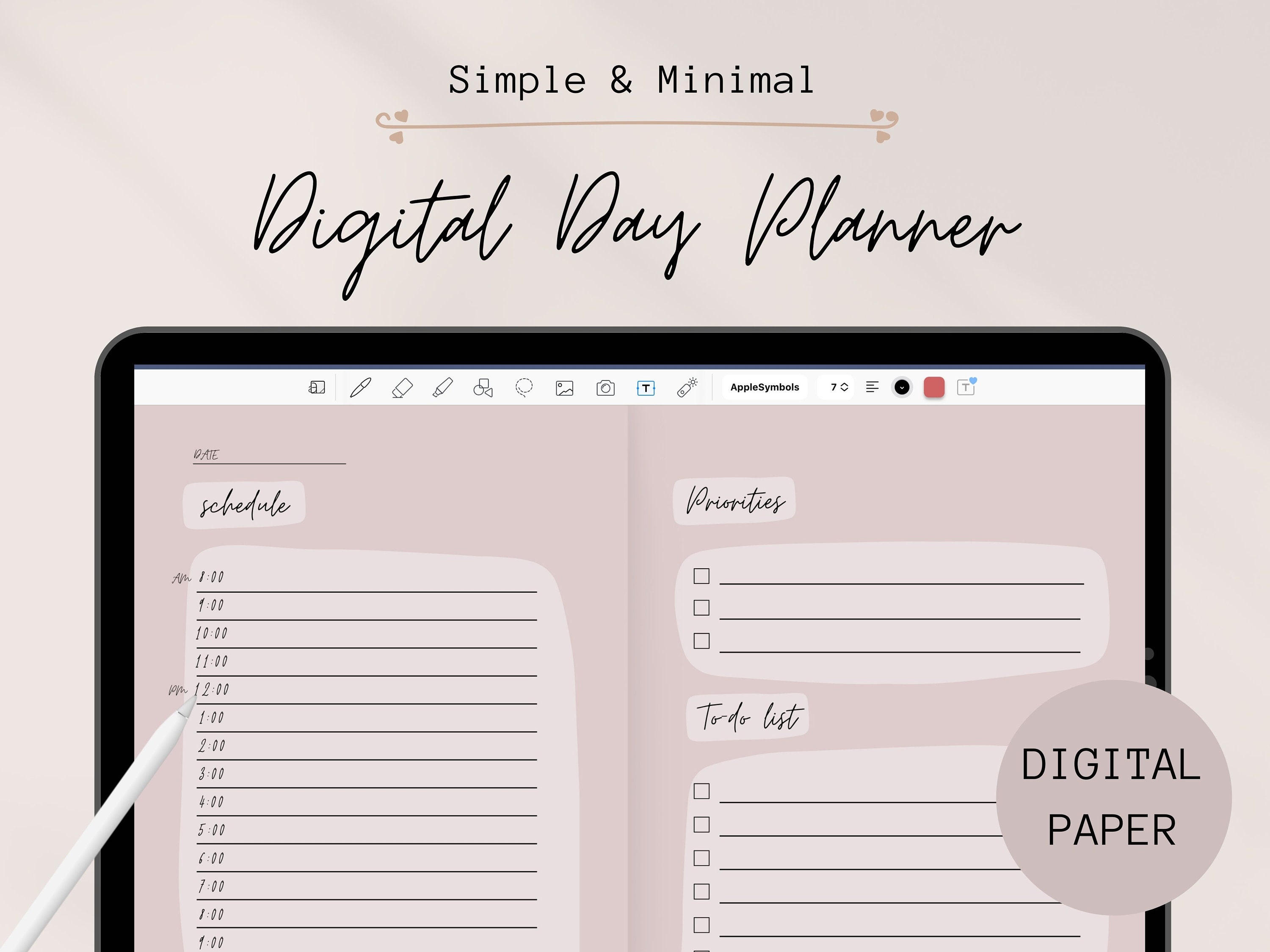 Digital Daily Planner Todo List Template Day Organizer Etsy Denmark