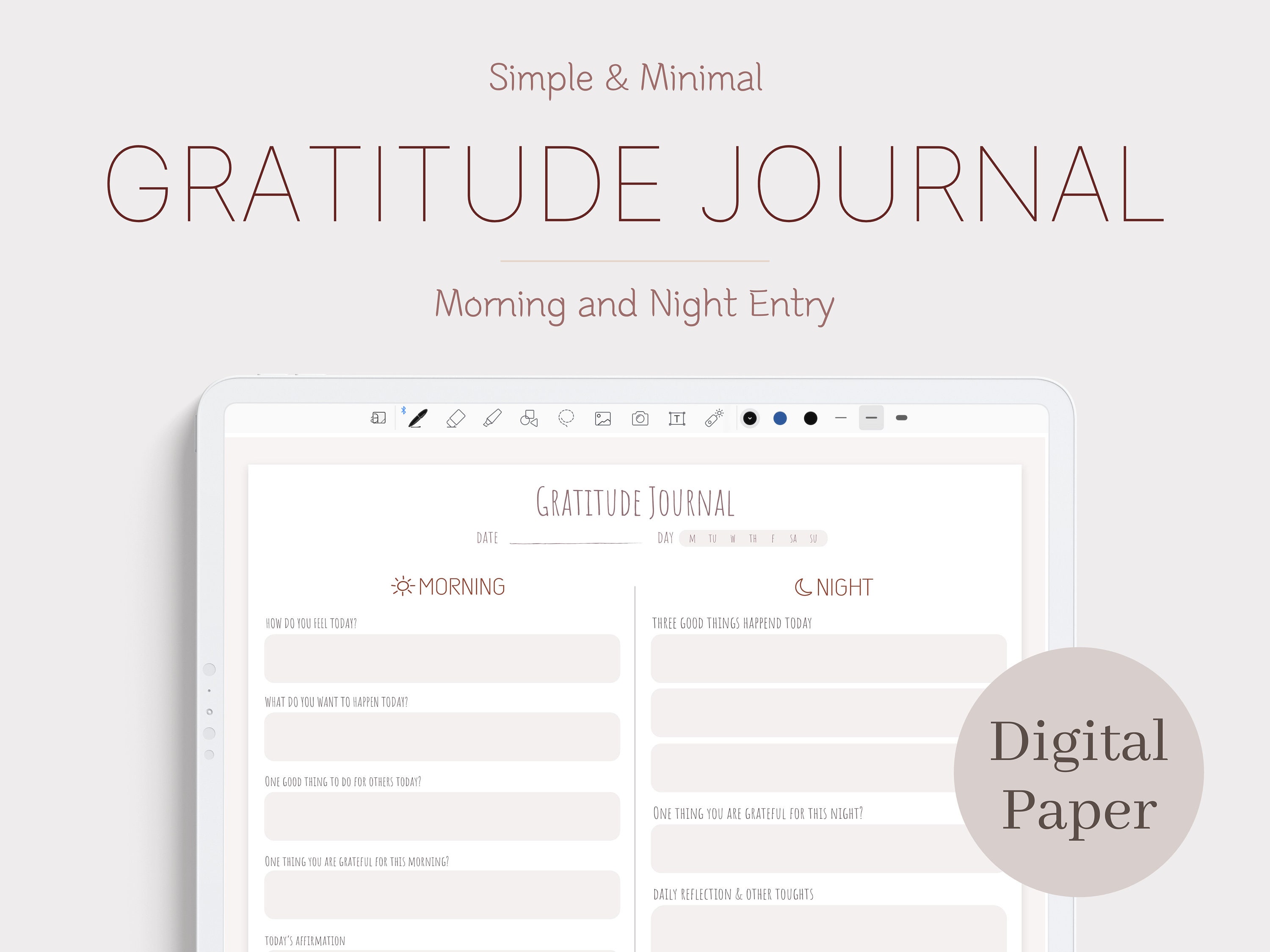 Gratitude Journal Pdf, Gratitude Journal for Women, Mindfulness Journal,  Daily Gratitude, Prompt Journal, Self Care Journal, Digital Journal 