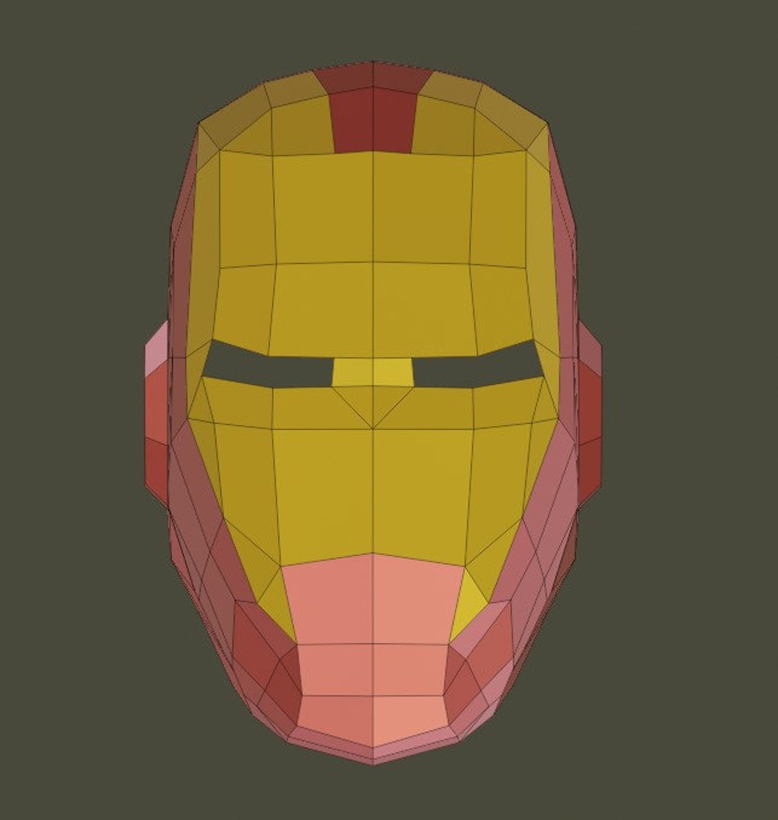 Diy Ironman Mask Papercraft Template Etsy Uk