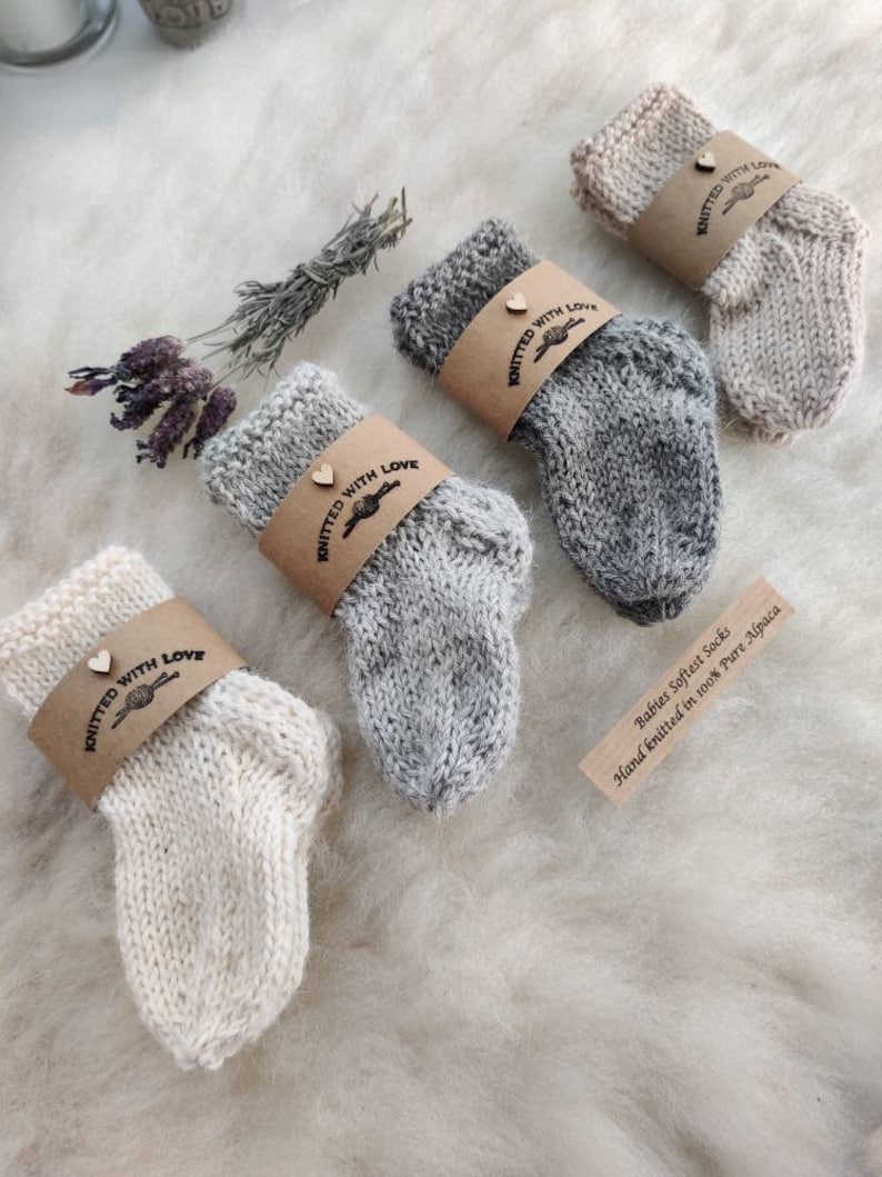 Alpaca Wool Baby Socks Luxury Baby Gift Knitted by Hand Etsy UK