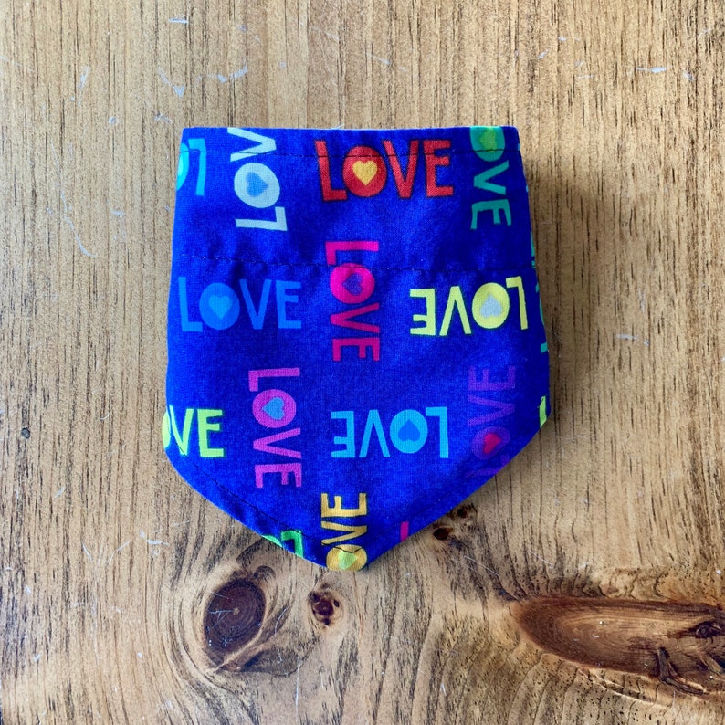 Love and Hearts Dog Bandana Reversible and Over the Collar
