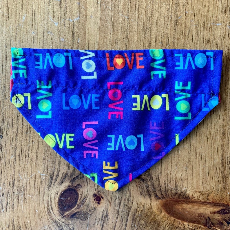 Love and Hearts Dog Bandana Reversible and Over the Collar