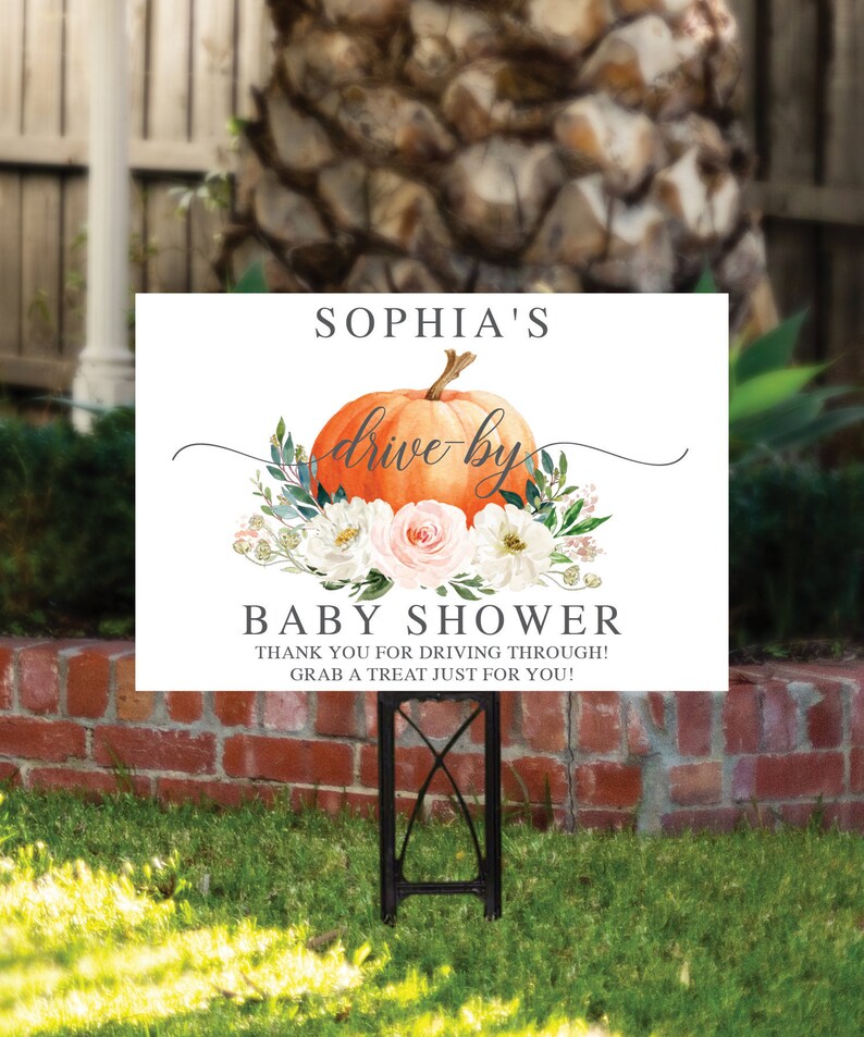 Printed DriveBy Baby Shower Yard Sign Drive Through Fall Etsy