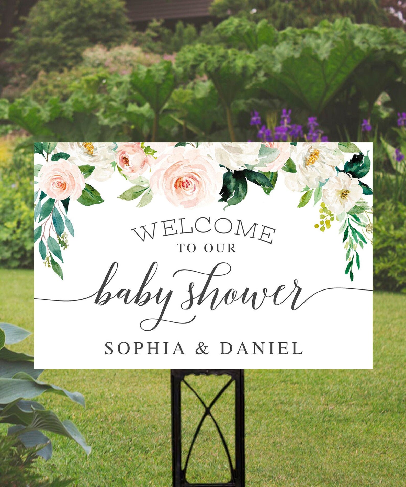 Printed Baby Shower Yard Sign Baby Shower Sign Etsy