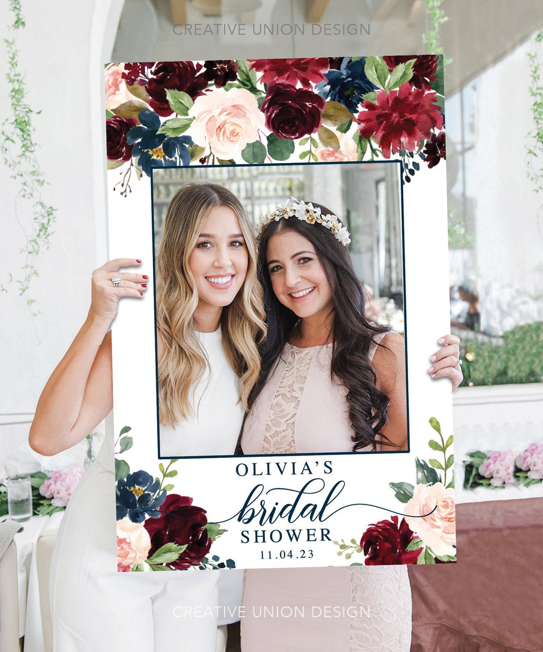 Photo Prop Frame Bridal Shower Photo Props Fall Navy Bridal Shower