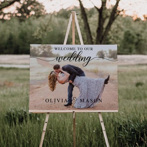 Printed Welcome Sign With Photo Wedding Welcome Sign Printed Poster Welcome Sign Engagement Party Rehearsal Dinner Personalized Wedding