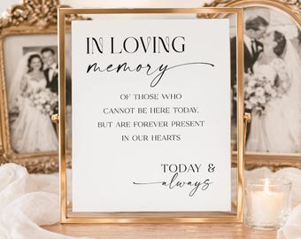 PRINTED & SHIPPED In Loving Memory Sign 8x10 | Wedding Decorations | Printed Sign | Modern Whimsy