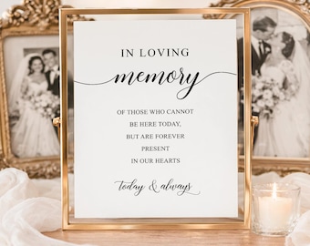 PRINTED & SHIPPED In Loving Memory Wedding Sign | 8x10 | Wedding Decorations | Table Sign | Forever In Our Hearts
