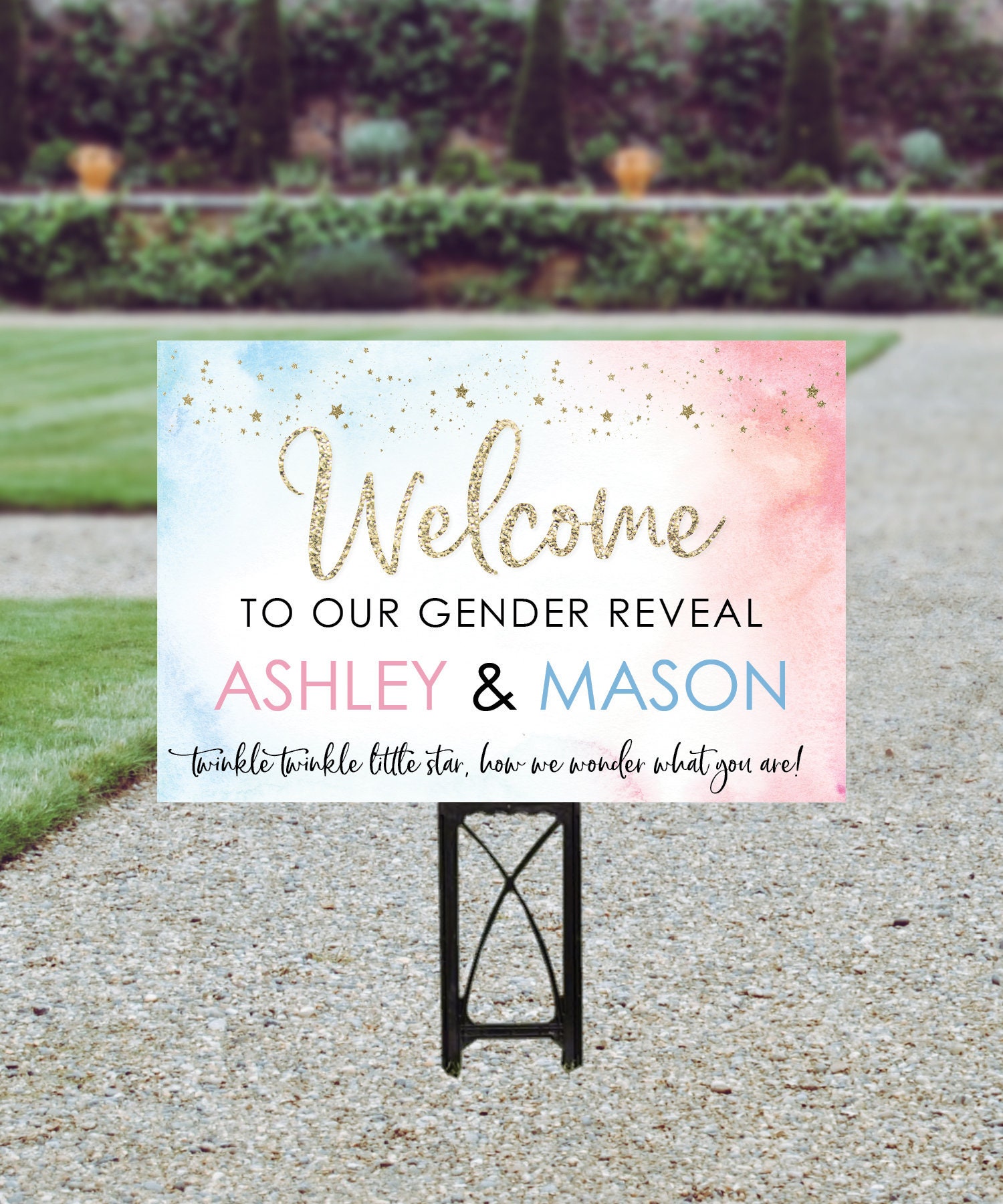 Printed Gender Reveal Yard Sign Boy or Girl Pink and Blue Etsy