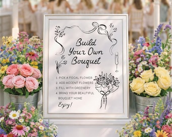 PRINTED & SHIPPED Bouquet Bar Sign | 8x10 | Flower Bar Sign | Build Your Own Bouquet | Fresh Off The Market | Bridal Shower | Favors