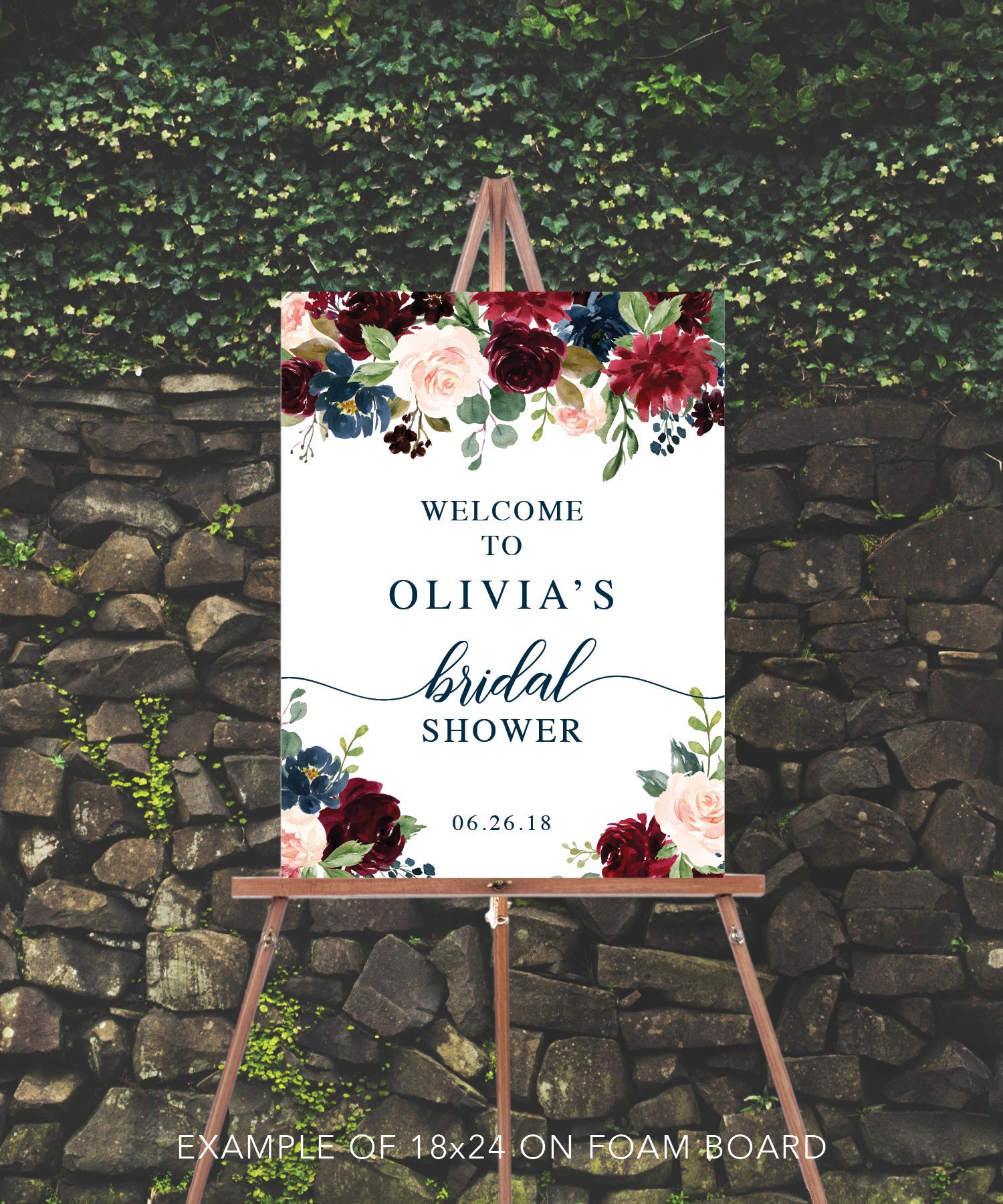 Printed Bridal Shower Welcome Sign - Bridal Shower Decor - Welcome Si…