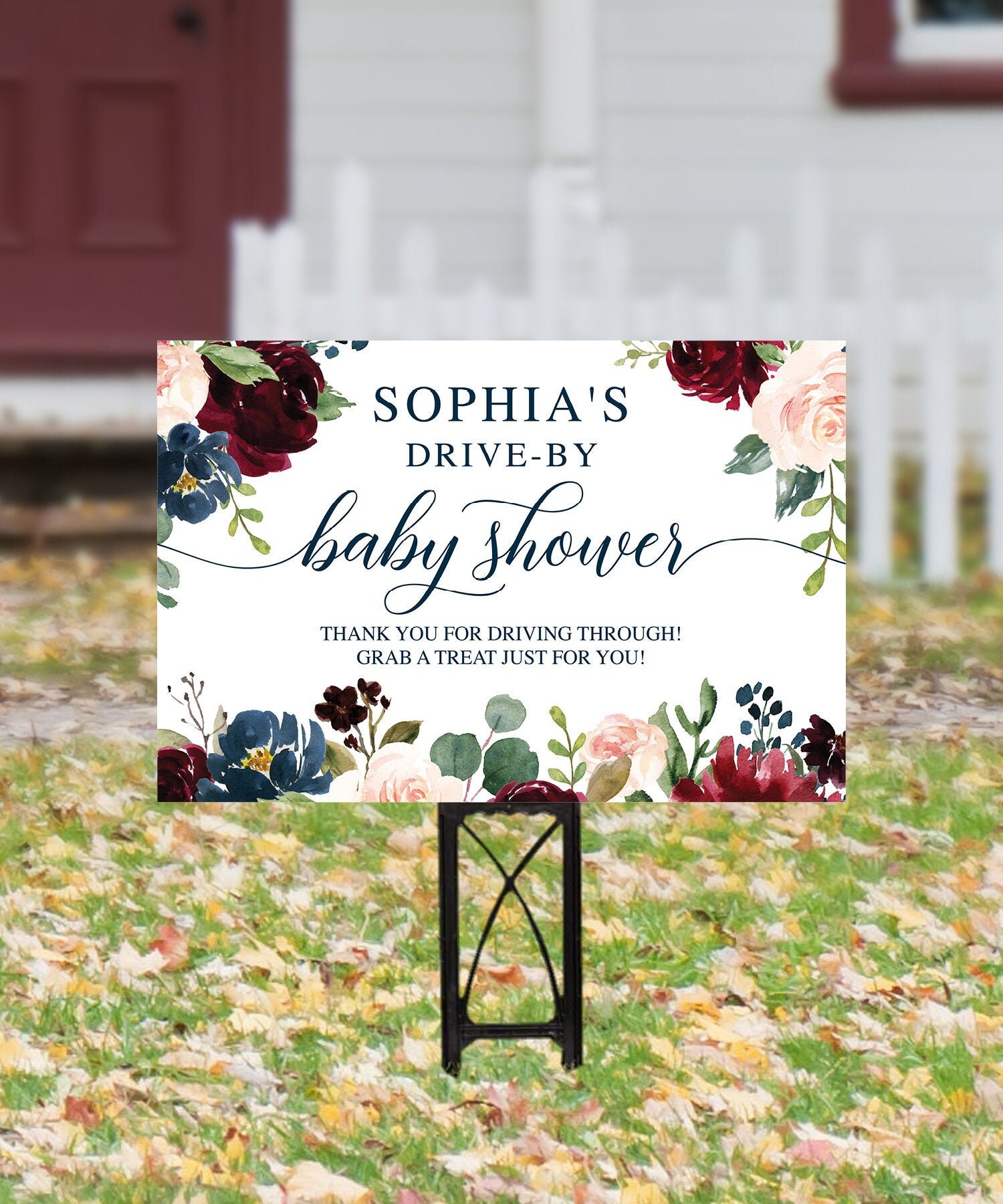 Printed DriveBy Baby Shower Yard Sign Drive Through Baby Etsy