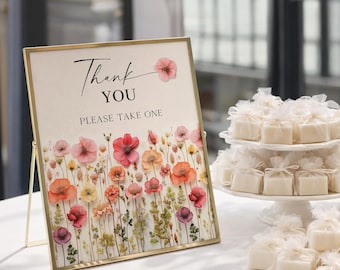 PRINTED & SHIPPED Bridal Shower Favors Sign 8x10 | Bridal Shower Decor | Wildflower Favors | Flower Stems | Colorful | Bridal Shower Favors